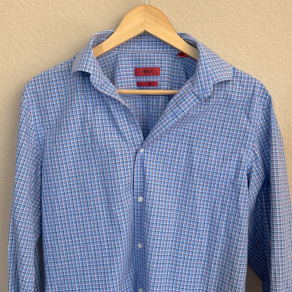 Hugo Boss Sharp Fit Plaid Button Down - Picture 2 of 8